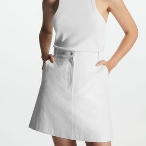 NWT COS A-line white mini skirt